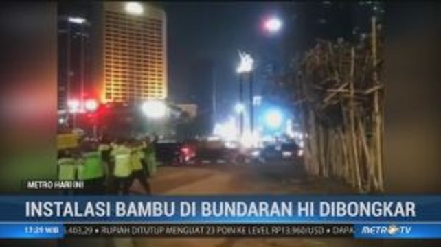 Instalasi Bambu Getah Getih di Bundaran HI Dibongkar