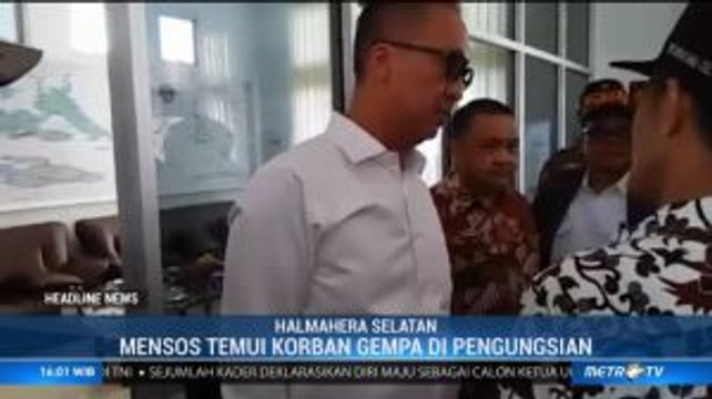 Mensos Kunjungi Korban Gempa Halmahera Selatan