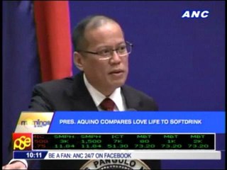 PNoy compares love life to soft drink