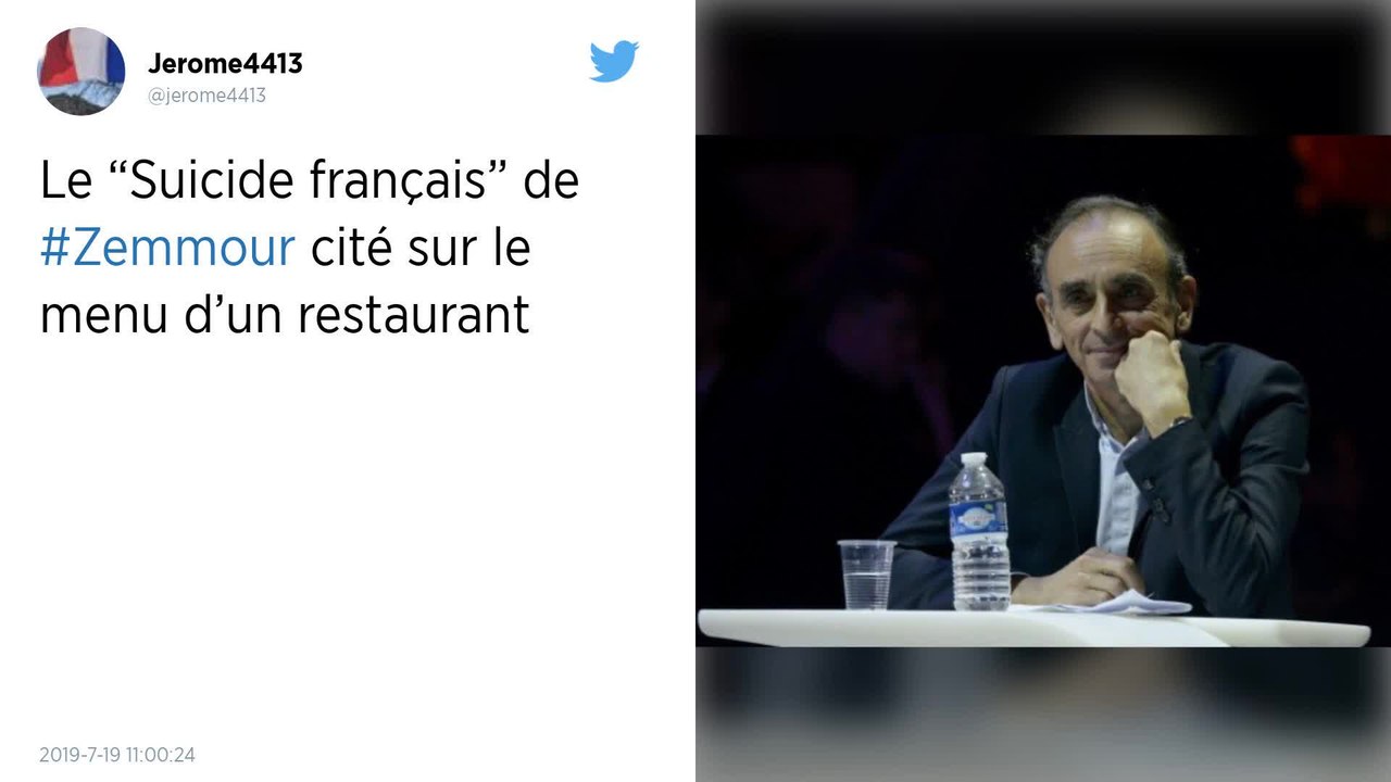 Bas-Rhin : Un restaurant cite Éric Zemmour sur son menu de la semaine et provoque la polémique