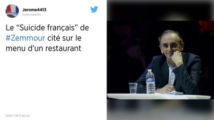 Bas-Rhin : Un restaurant cite Éric Zemmour sur son menu de la semaine et provoque la polémique