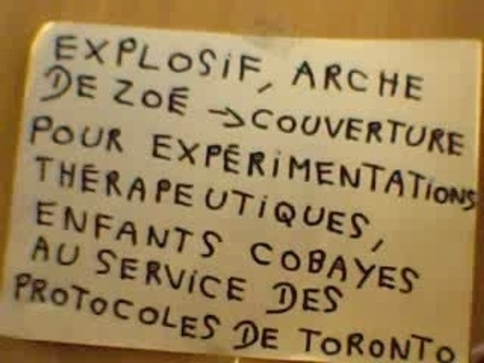 EXPLOSIF,ARCHE DE ZOE,ENFANTS COBAYES POUR EXPERIMENTATIONS