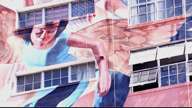 'Angelus': Gigantic mural depicting LA history taking shape