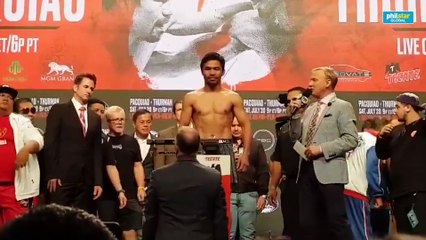 Manny Pacquiao tips the scales