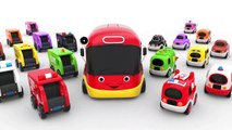 Learn Colors with Little Bus Transporter Street Vehicles Toys - Toy cars for KIDS