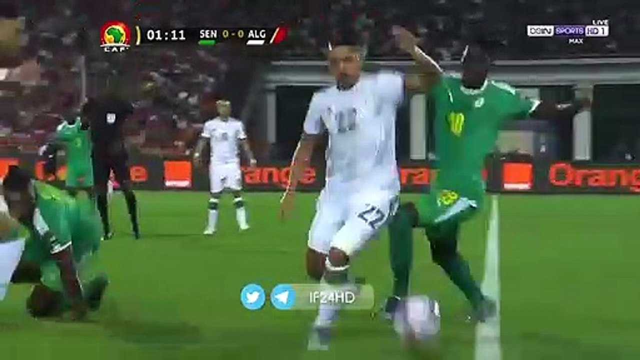 هدف بغداد بونجاح في مرمى السنغال - الجزائر 1- 0 السنغال - كأس امم افريقيا مصر 2019