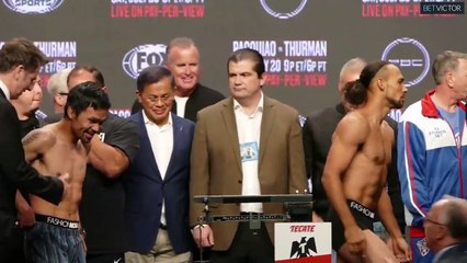 Manny Pacquiao vs. Keith Thurman FULL WEIGH IN  FINAL FACE OFF