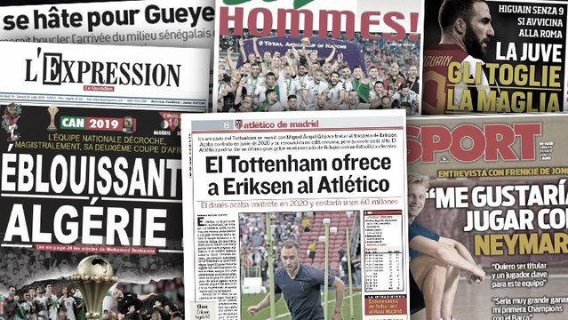 L’Algérie s’enflamme après le titre des Fennecs, Tottenham offre Christian Eriksen à l’Atlético