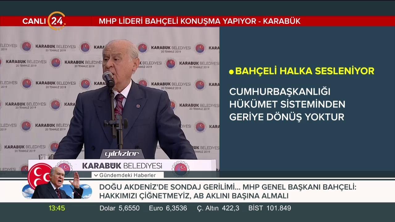 MHP lideri Bahçeli, Karabük'te konuşma yapıyor