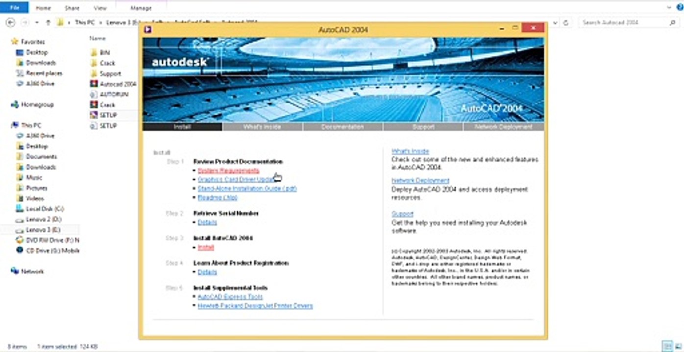 1 - How to install Autocad 2004