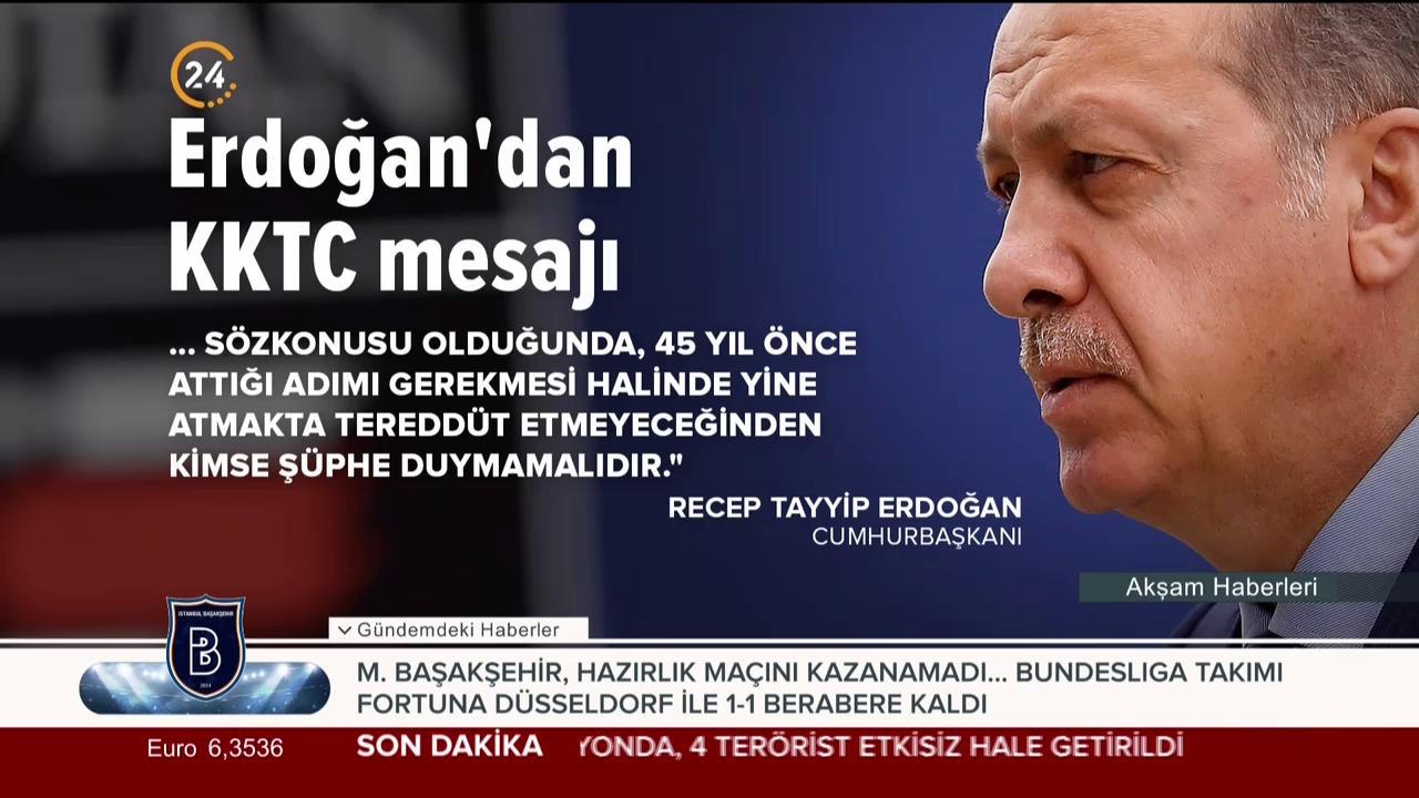 Cumhurbaşkanı Erdoğan'dan KKTC mesajı