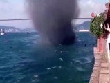 Boğaz'da lüks yat alev alev yandı
