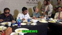 Manny Pacquiao Meal After Thurman Weigh In Meat Soup Rice Eggs Water