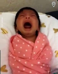 This newborn baby&apos;s reaction to her twin sisters tantrum is priceless...