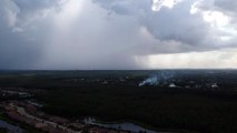 Drone Catches Lightning Strike Sparking a Fire