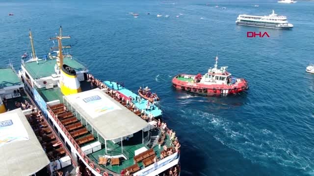 31'İNCİ BOĞAZİÇİ KITALARARASI YÜZME YARIŞI HAVADAN GÖRÜNTÜLENDİ