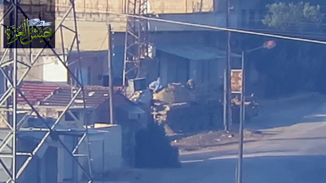 تدمير دبابة لميليشيا أسد شمالي حماة (فيديو)