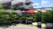Silivri'de tadilat yapılan evin çatı katı alev alev yandı