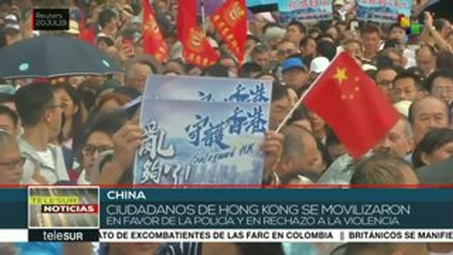 China: Ciudadanos expresan apoyo a la Policía y rechazan la violencia