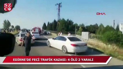 Download Video: Edirne'de otomobil duvara çarptı 4 ölü, 2 yaralı