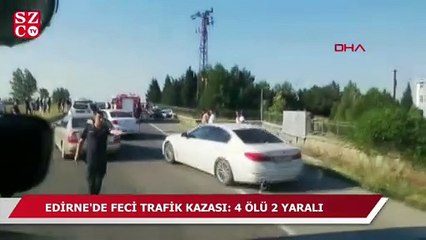 Edirne'de otomobil duvara çarptı 4 ölü, 2 yaralı
