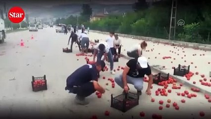 Sürücüler ve yolculardan insanlık örneği