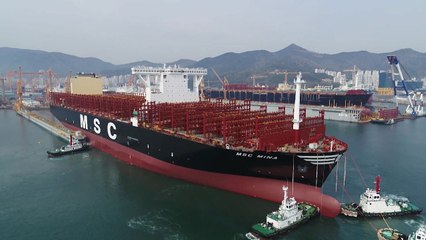 2만3천 개를 한번에...세계 최대 컨테이너선 인도 / YTN