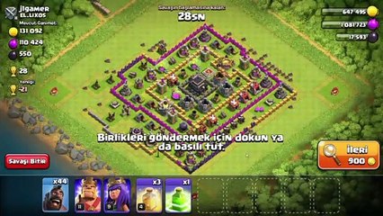 Clash of Clans Level 1 Full Binici Saldırısı
