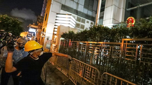 Protesters vandalise Beijing’s office in Hong Kong after hundreds of thousands attend third major march against extradition bill