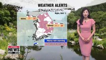 Heat wave alerts in most areas, Jeju under heavy rain advisory