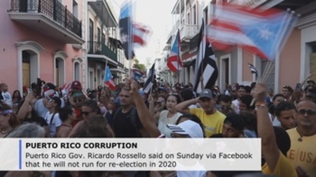 Puerto Rico governor announces he won't run for re-election, amid protests