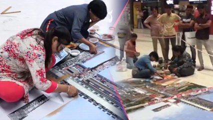 Chandrayaan-2: ಗುಜರಾತ್‍ನ ಕಲಾವಿದರಿಂದ ವಿಶಿಷ್ಟ ರಂಗೋಲಿ | Oneindia Kannada