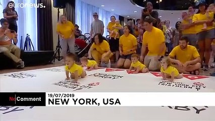 ویدئو؛ مسابقه نوزادانی که هنوز چهار دست و پا حرکت می‌کنند