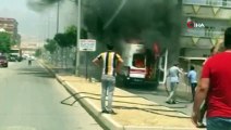 Silopi'de seyir halindeki ambulans alev aldı