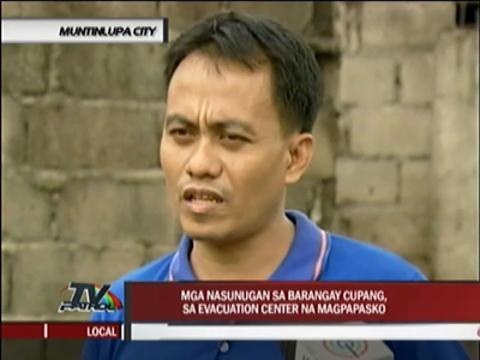 Muntinlupa fire victims to spend X’mas in evacuation centers