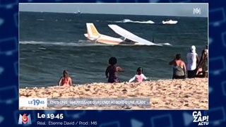 Un avion fait un amerrissage d'urgence sur une plage