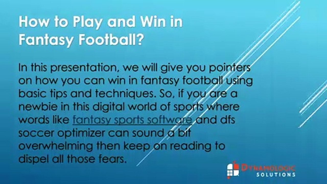 How to Play and Win in Fantasy Football