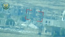 لحظة تدمير قاعدة إطلاق صواريخ لميليشيا أسد شمالي حماة (فيديو)
