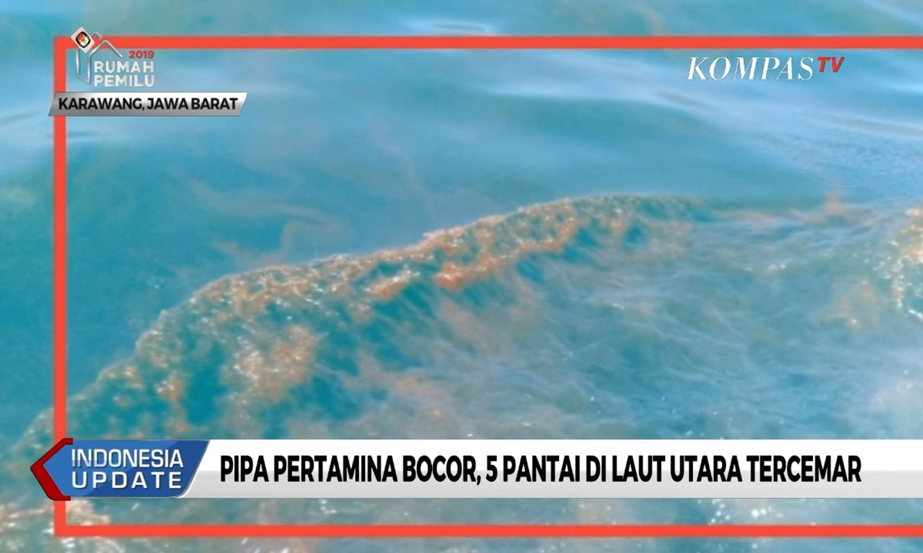 Pipa Pertamina Bocor 5 Pantai Di Laut Utara Karawang Tercemar