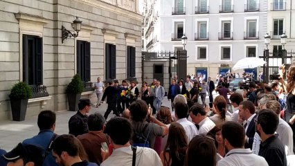 Los diputados de ERC a su llegada al Congreso