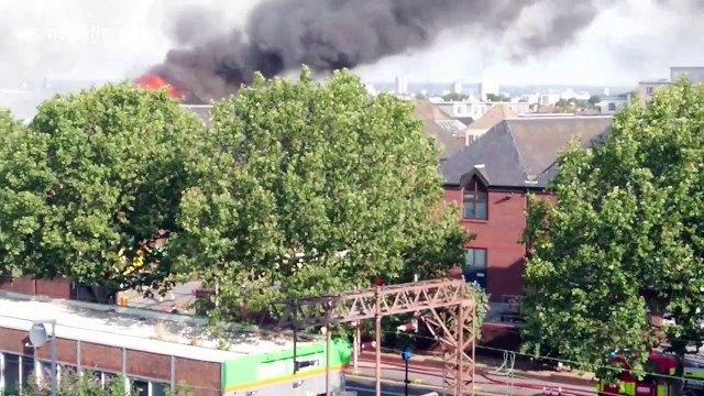 Smoke billows from Walthamstow shopping centre fire