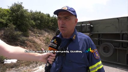 Εκτροπή νταλίκας στο δρόμο προς Δομοκό. Η 7η ΕΜΑΚ απεγκλώβισε τον οδηγό. (Δηλώσεις)