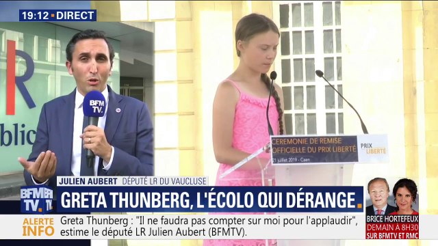 Greta Thunberg à l'Assemblée: pour Julien Aubert (LR), c'est un pur objet de communication et d'instrumentalisation du débat politique