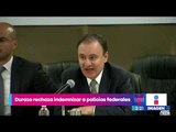 Alfonso Durazo descarta indemnizar a policías federales | Noticias con Yuriria Sierra