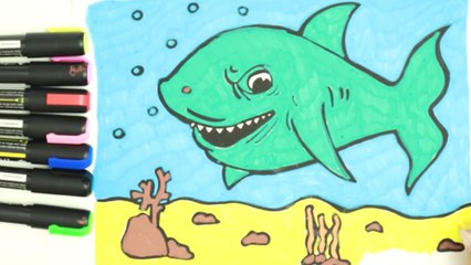 Draw and Color Baby Shark for Kids, Toddlers