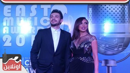 أنغام تكيد العوازل وتظهر برفقة زوجها  أحمد ابراهيم