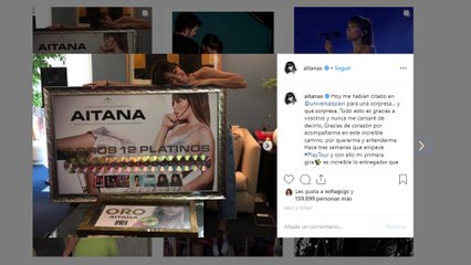 Aitana recibe una sorpresa en forma de oro y platino