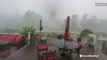 Porch decor manages to survive against harsh winds and rain