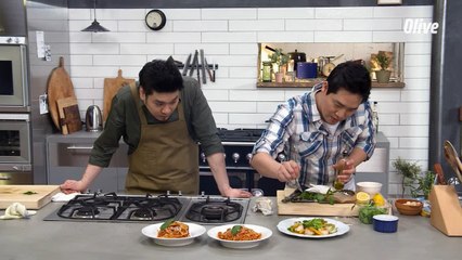 포모도로 바질 파스타 & 관자구이 마무리