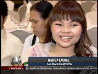 Blast survivor Raissa Laurel cited for her courage
